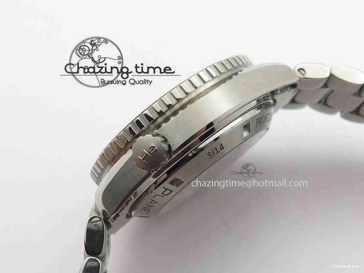 0110 Sophisticated Planet Ocean Master Chronometer Chrono SS OM 1:1 Best Edition Orange On SS Bracelet A 8156